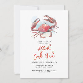 Invitación Fiesta de mariscos de verano de la familia Crab Bo