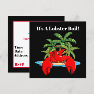 Invitación Fiesta de mariscos en la playa de langosta linda