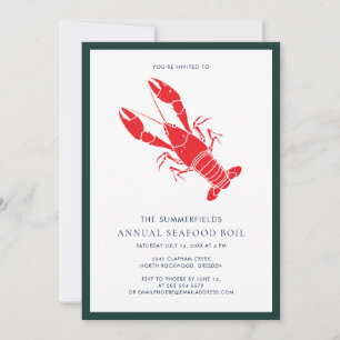 Invitación Fiesta de mariscos familiares Hervir langostinos