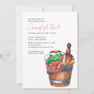 Invitación Fiesta de mariscos hervidos de cangrejos de río co