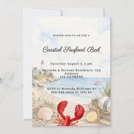 Invitación Fiesta de mariscos hervidos en la costa