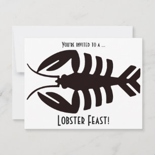 Invitación Fiesta de mariscos langosta Art Deco vintage