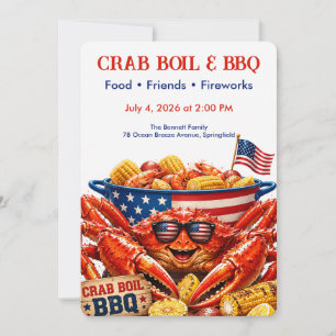 Invitación Fiesta de mariscos patrióticos - Hervido de cangre