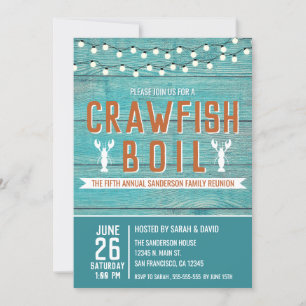 Invitación Fiesta de mariscos Reunión familiar Boil de cangre