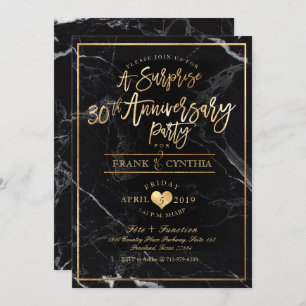 Invitación Fiesta de Mármol/Faux Gold/Aniversario de PixDezin
