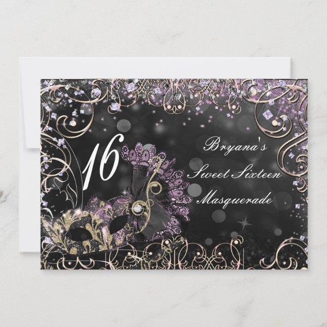 Invitación Fiesta de máscara de disfraces de mascarada de col (Anverso)