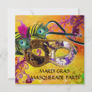 INVITACIÓN FIESTA DE MÁSCARA DE MÁSCARA DE MÁSCARA DE DAMASK