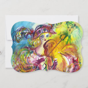 Invitación FIESTA de mascarada de la VIOLENTA ARLECCINA Mardi