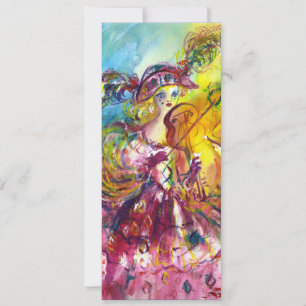 Invitación FIESTA de mascarada de la VIOLENTA ARLECCINA Mardi