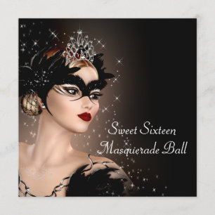 Invitación Fiesta de Máscaras de Blanco y Negro