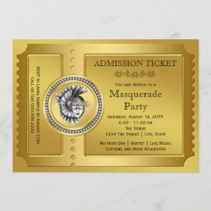 Invitación Fiesta de Máscaras de Oro