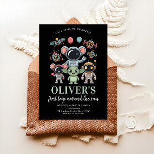 Invitación Fiesta de Mascotas Astronautas
