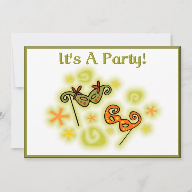 Invitación Fiesta de Masquerade (Anverso)