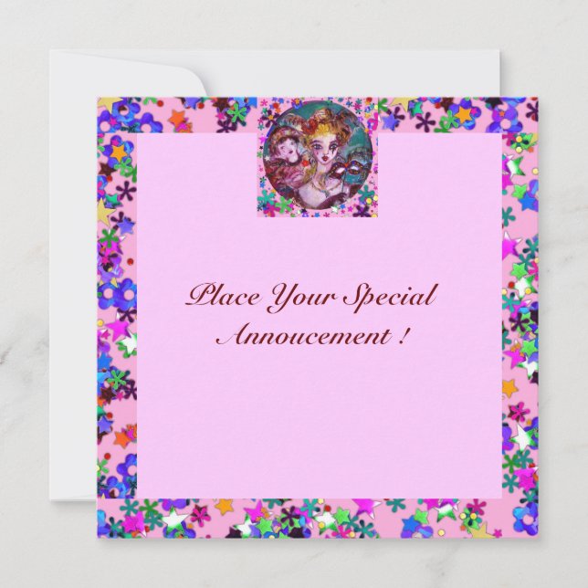 INVITACIÓN FIESTA DE MASQUERADE DE VALENTINE VENETIAN (Anverso)