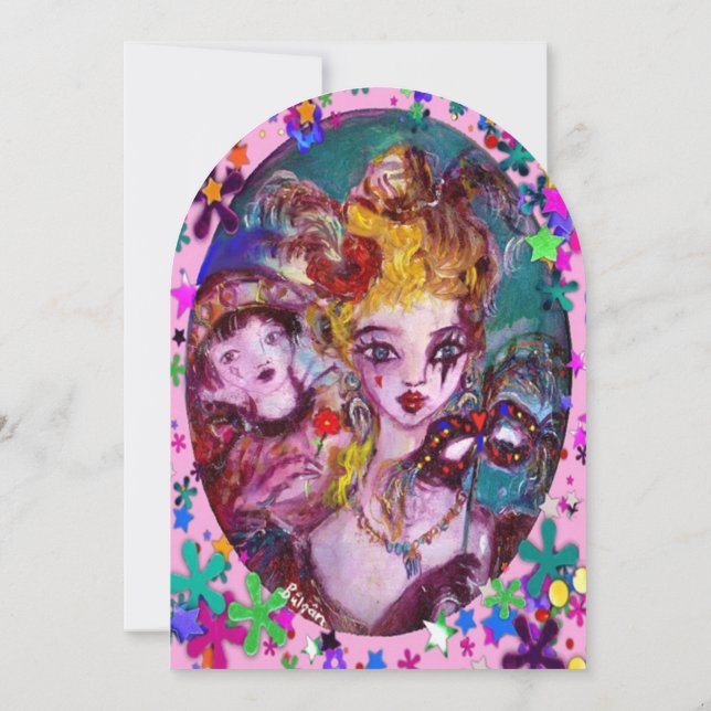 INVITACIÓN FIESTA DE MASQUERADE DE VALENTINE VENETIAN (Reverso)