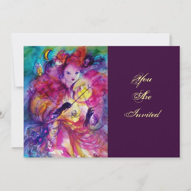 INVITACIÓN FIESTA DE MASQUERADE NOCHE (Anverso)