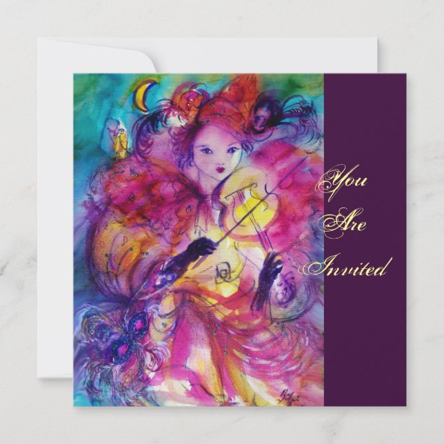 INVITACIÓN FIESTA DE MASQUERADE NOCHE (Anverso)