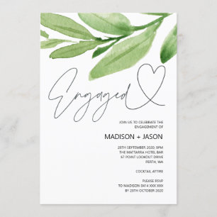 Invitación Fiesta de matrimonio de compromiso de vegetación t