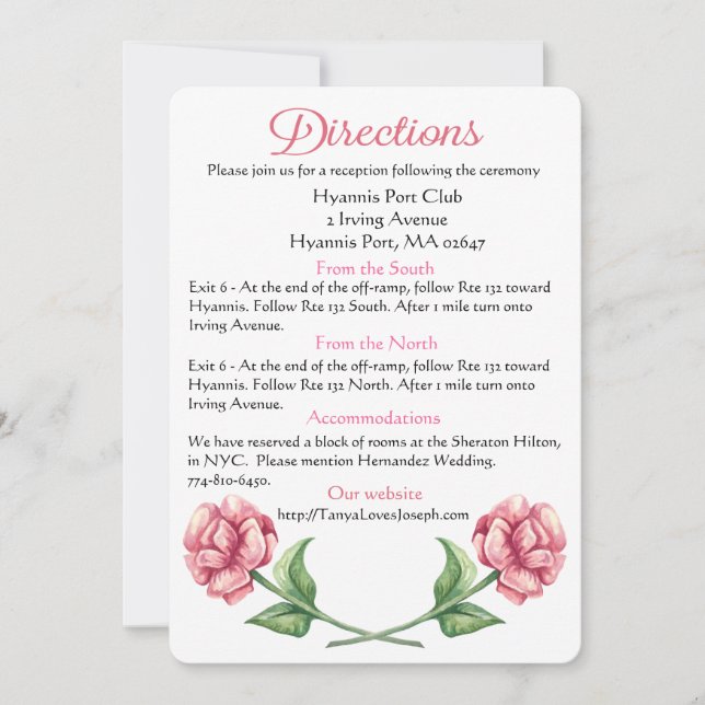 Invitación Fiesta de matrimonio de las Flores Rosa Flores Flo (Anverso)