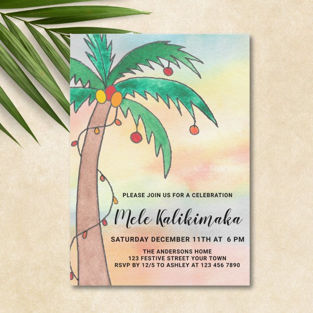 Invitación Fiesta de Mele Kalikimaka (Subido por el creador)