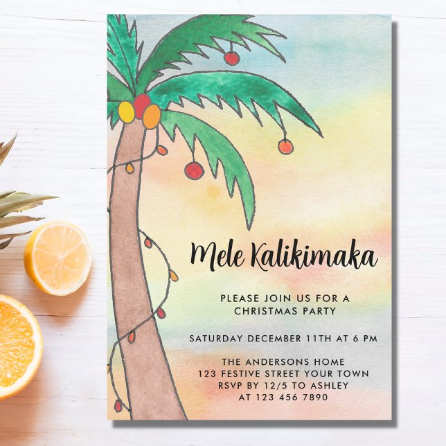 Invitación Fiesta de Mele Kalikimaka (Subido por el creador)