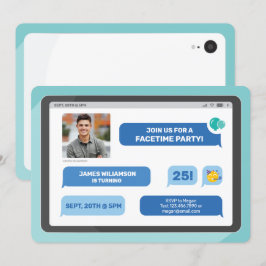 Invitación Fiesta de mensajes de texto de tableta de conversa