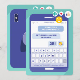 Invitación Fiesta de mensajes de texto de videochat de grupo 