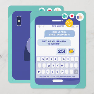 Invitación Fiesta de mensajes de texto de videochat de grupo 