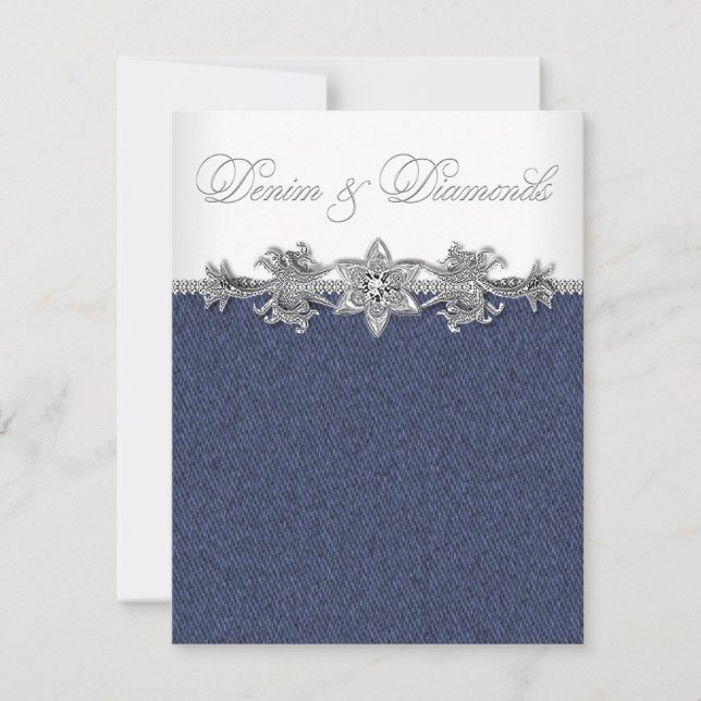 Invitación Fiesta de Mezclilla y Diamantes (Anverso)