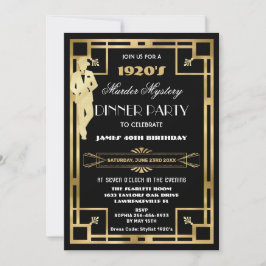 Invitación Fiesta de Misterio de Asesinato Art Deco Gatsby Añ