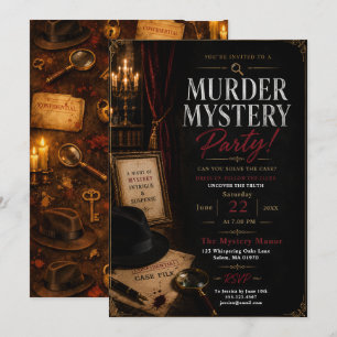 Invitación Fiesta de Misterio de Asesinato Elegante