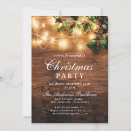Invitación Fiesta de Mistletoe Branch Rustic Holiday Navidade