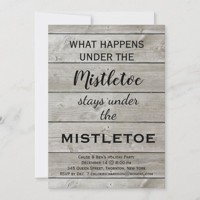 Invitación Fiesta de Mistletoe Holiday (Anverso)
