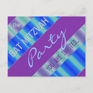 Invitación Fiesta de Mitzvah del palo de las cintas azules