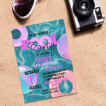 Invitación Fiesta de moda de la piscina dulce 16 cumpleaños<br><div class="desc">Esta exquisita invitación está especialmente diseñada para hacer de su fiesta Sweet 16 pool un evento memorable. Con un toque de diseño, se pueden observar vibrantes anillos de nado rosado y bolas de baño en tonos hipnotizantes como el violeta, el rosa y el turquesa. Con un cautivador fondo acuático en...</div>