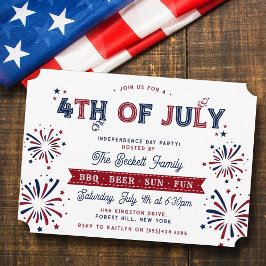 Invitación Fiesta De Moda Del 4 De Julio Del Día De La Indepe