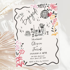Invitación Fiesta de moda y diversión atraída por la fiesta d