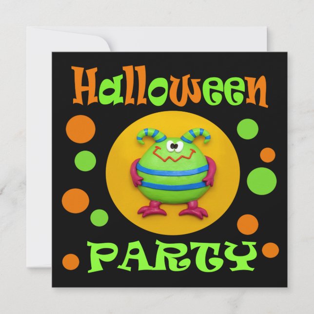 Invitación Fiesta de Monstruo Halloween (Anverso)
