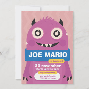 Invitación Fiesta de Monstruos Divertidos y Monstruos Lindos 