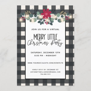 Invitación Fiesta de mora virtual blanca negra y pequeños Nav