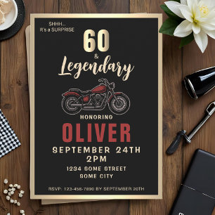 Invitación Fiesta de Motocicleta Antigüa por Cumpleaños númer