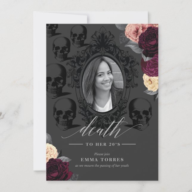 Invitación Fiesta de muerte a mis 20 (Anverso)
