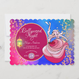 Invitación Fiesta de Música de Baile BOLLYWOOD Divertida PARA