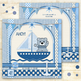 Invitación Fiesta de Nacimientos Náuticos Scrapbook Sailboat
