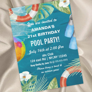 Invitación Fiesta de natación de verano en verano Invita