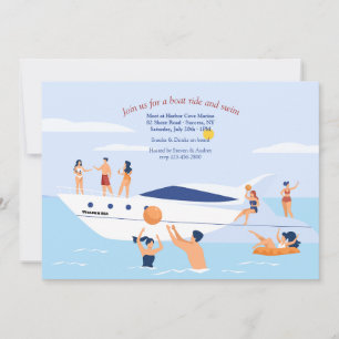 Invitación Fiesta de natación fuera del barco