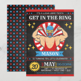 Invitación Fiesta de natalidad mexicana lucha libre