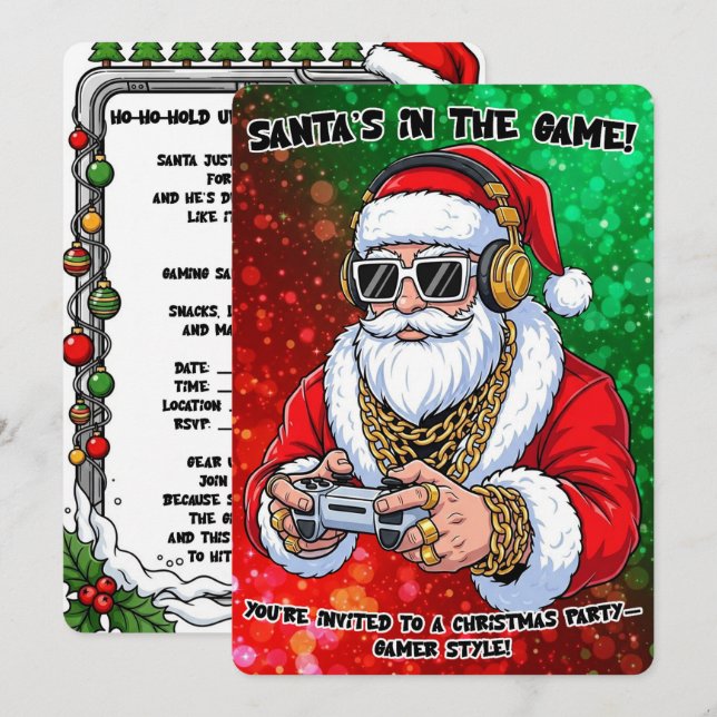 Invitación Fiesta de Navidad (Anverso / Reverso)
