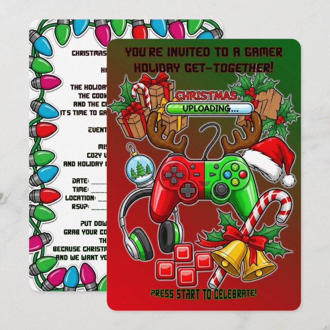 Invitación Fiesta de Navidad (Anverso / Reverso)