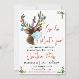 Invitación Fiesta de Navidad 2021 Oh Ciervo Qué Año